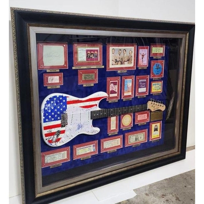American music icons Buddy Holly, Frank Sinatra, Elvis Presley, Johnny Cash, Stevie Ray Vaughan 68 signed in all with full certification, photo proof &amp; CHAT GPT Analysis/ verification.