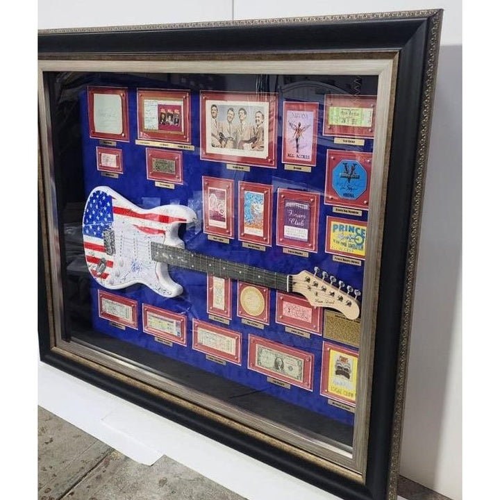 American music icons Buddy Holly, Frank Sinatra, Elvis Presley, Johnny Cash, Stevie Ray Vaughan 68 signed in all with full certification, photo proof &amp; CHAT GPT Analysis/ verification.