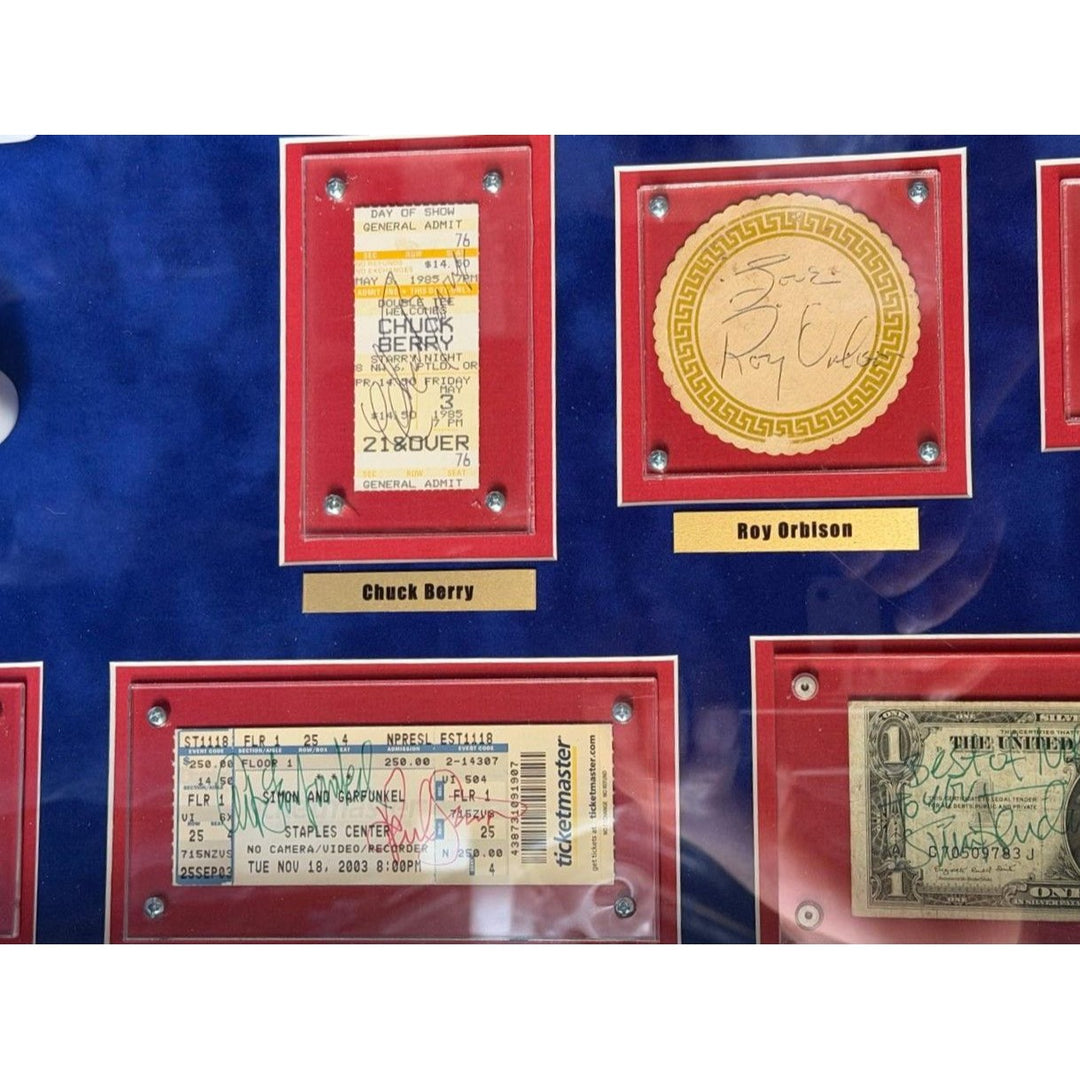 American music icons Buddy Holly, Frank Sinatra, Elvis Presley, Johnny Cash, Stevie Ray Vaughan 68 signed in all with full certification, photo proof &amp; CHAT GPT Analysis/ verification.