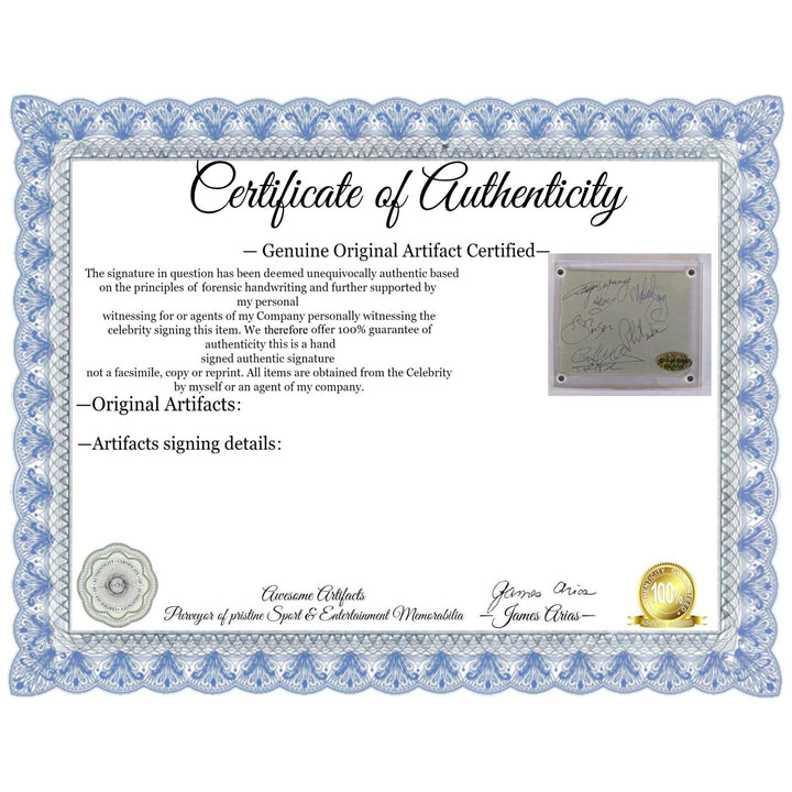 Bon Scott, Angus & Malcolm Young, Cliff Williams, Phil Rudd AC/DC Vintage autograph book page signed with proof