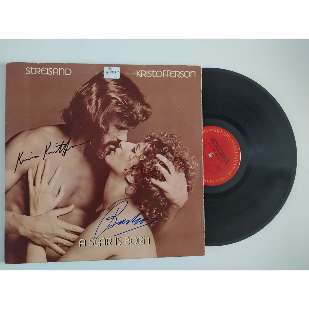 Barbra Streisand Kris Kristofferson A Star is Born original LP signed with proof