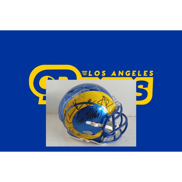 Aaron Donald Sean McVay Mathew Stafford Cooper Kupp Puka Nacua Los Angeles Rams Mini helmet signed with proof $699