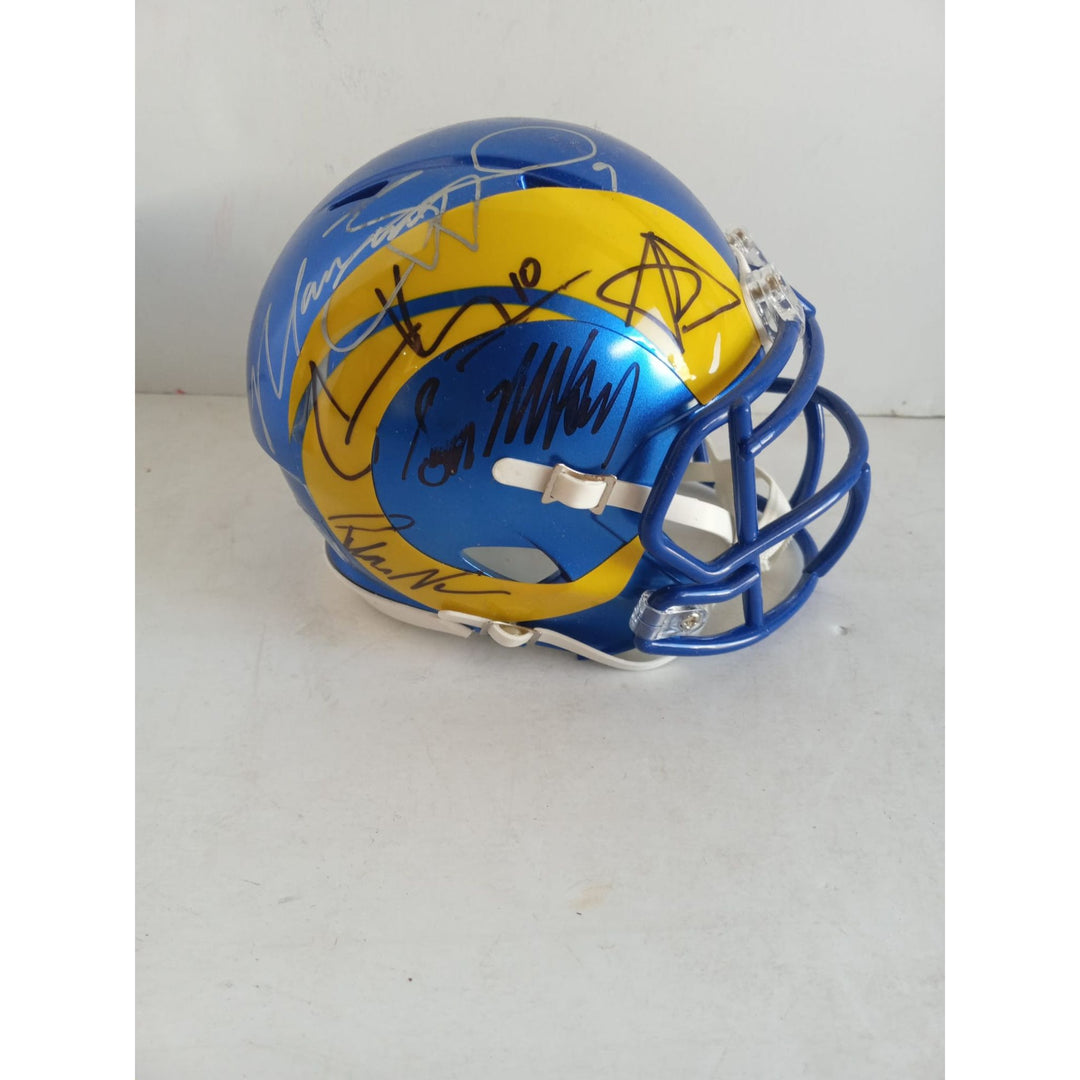 Aaron Donald Sean McVay Mathew Stafford Cooper Kupp Puka Nacua Los Angeles Rams Mini helmet signed with proof $699