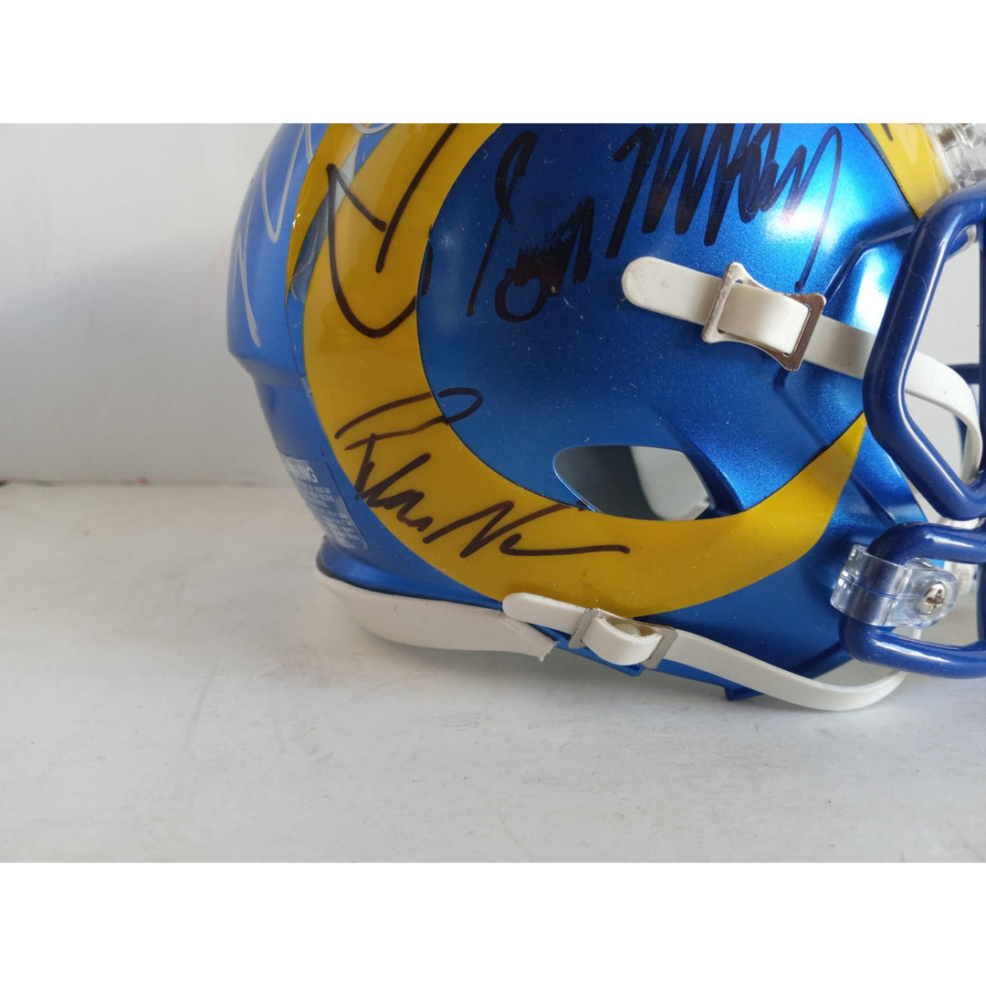 Aaron Donald Sean McVay Mathew Stafford Cooper Kupp Puka Nacua Los Angeles Rams Mini helmet signed with proof $699