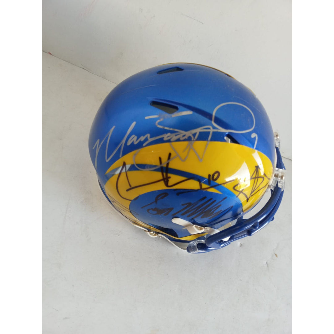 Aaron Donald Sean McVay Mathew Stafford Cooper Kupp Puka Nacua Los Angeles Rams Mini helmet signed with proof $699