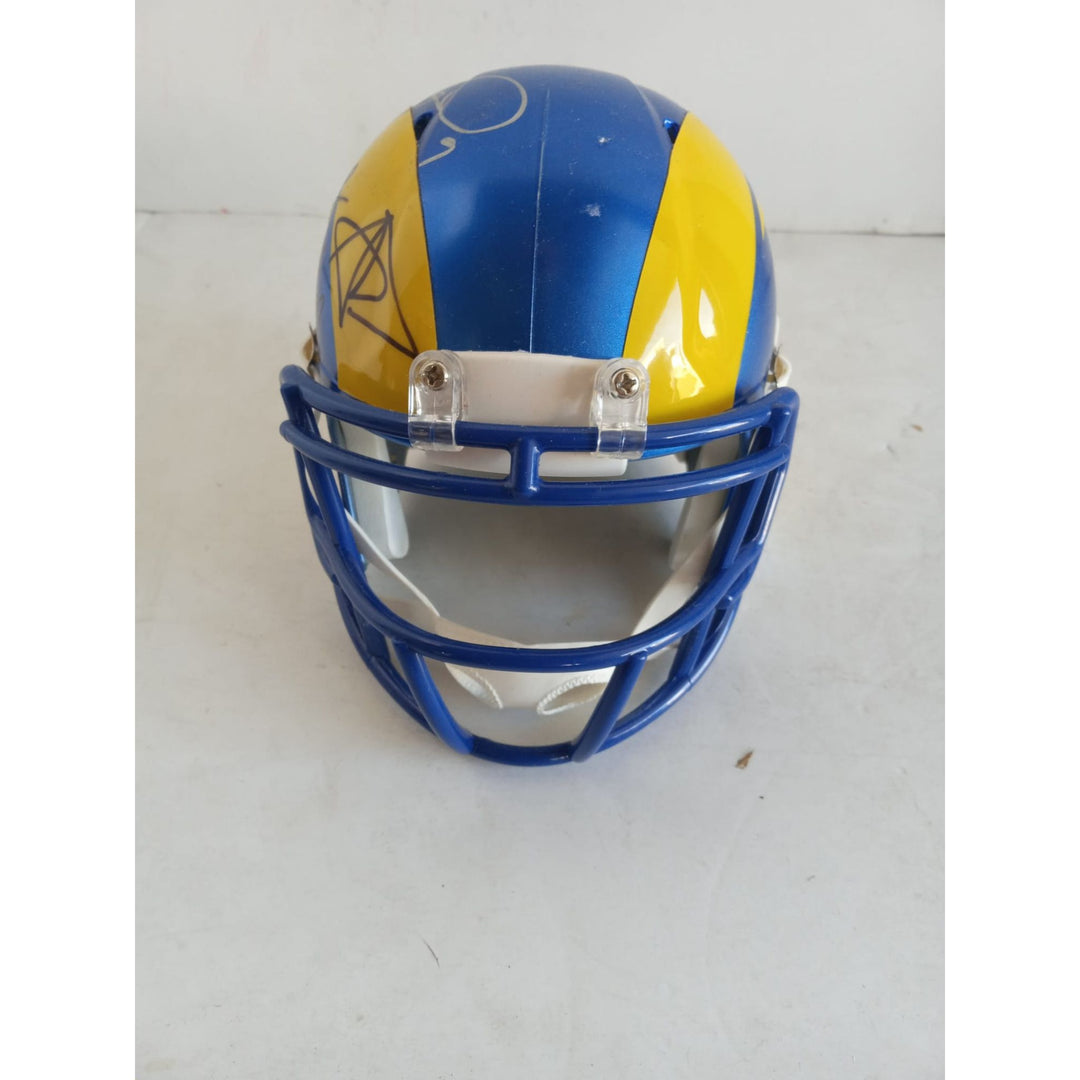 Aaron Donald Sean McVay Mathew Stafford Cooper Kupp Puka Nacua Los Angeles Rams Mini helmet signed with proof $699