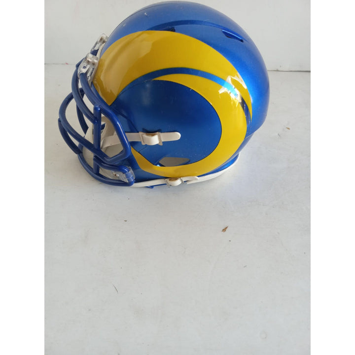 Aaron Donald Sean McVay Mathew Stafford Cooper Kupp Puka Nacua Los Angeles Rams Mini helmet signed with proof $699