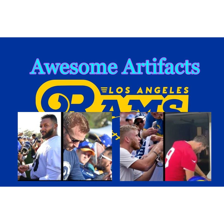 Aaron Donald Sean McVay Mathew Stafford Cooper Kupp Puka Nacua Los Angeles Rams Mini helmet signed with proof $699