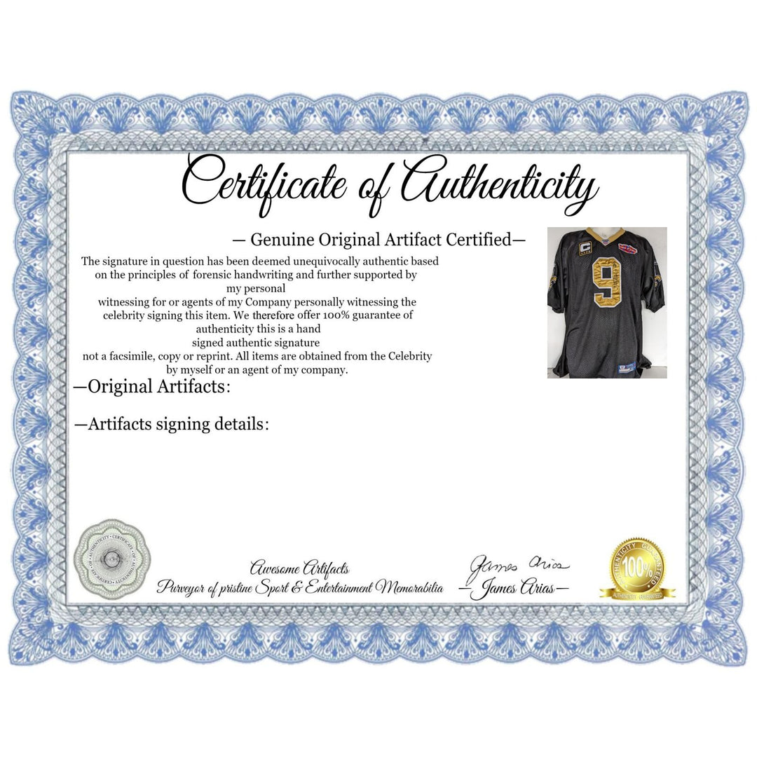 New Orleans Saints Drew Brees game model jersey size xl signed with proof