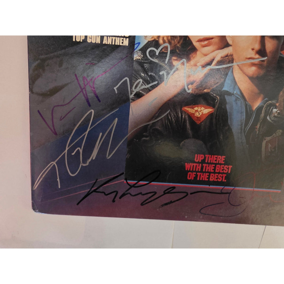 Top Gun Tom Cruise, Kelly McGillis, Val Kilmer, Kenny Loggins, Terri Nunn signed soundtrack LP signed with proof.