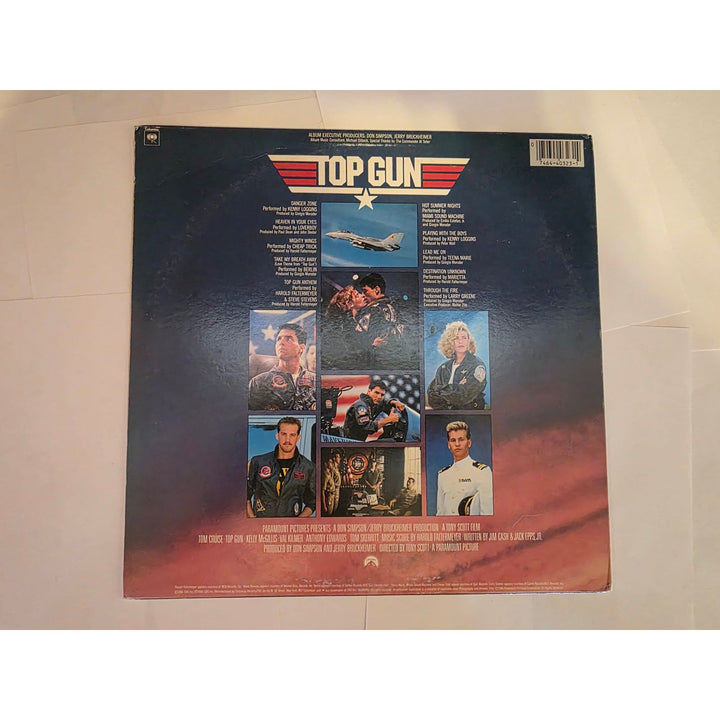 Top Gun Tom Cruise, Kelly McGillis, Val Kilmer, Kenny Loggins, Terri Nunn signed soundtrack LP signed with proof.