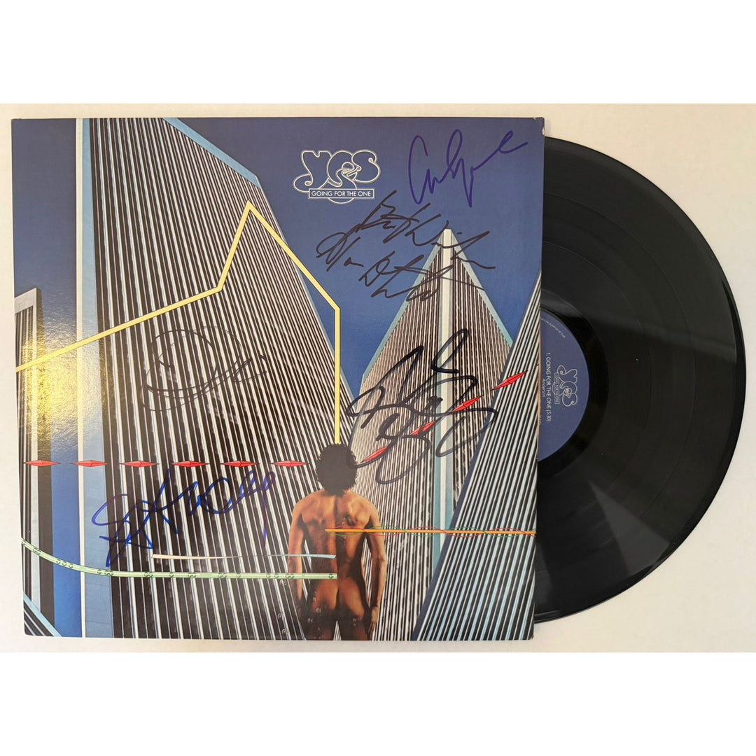 Chris Squire Rick Wakeman Jon Anderson Steve Howe YES band Going for the one original lp signed..