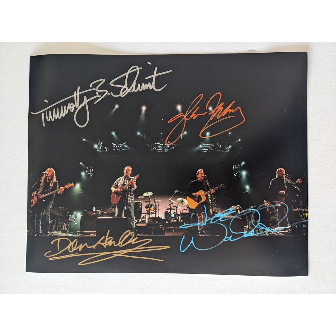 The Eagles, Don Henley, Joe Walsh, Glenn Frey, Timothy B. Schmidt, 11x14, photo, signed with proof