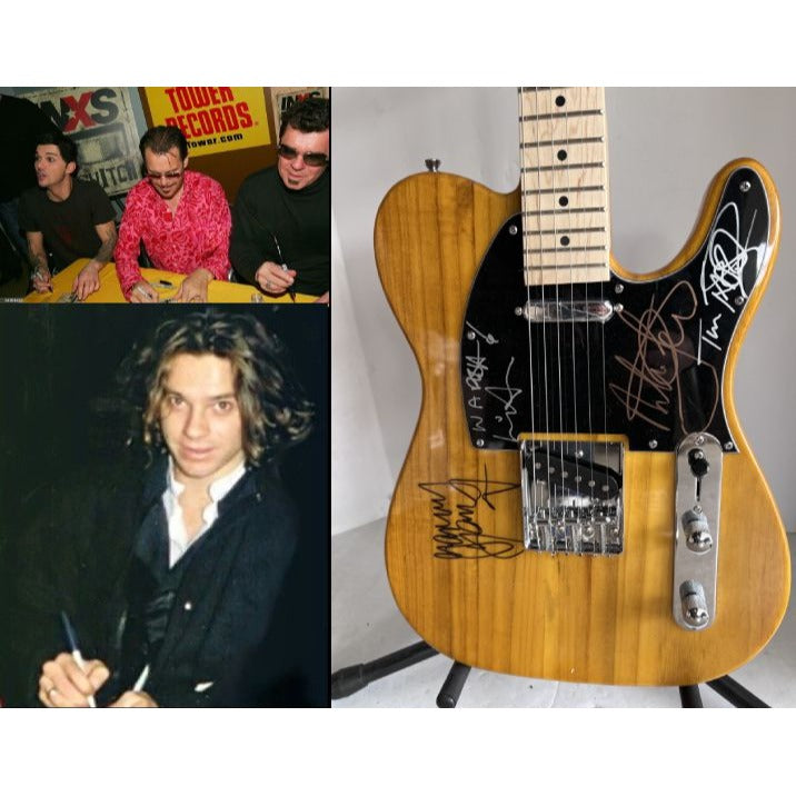 Michael Hutchense INXS full band Telecaster electric guitar signed