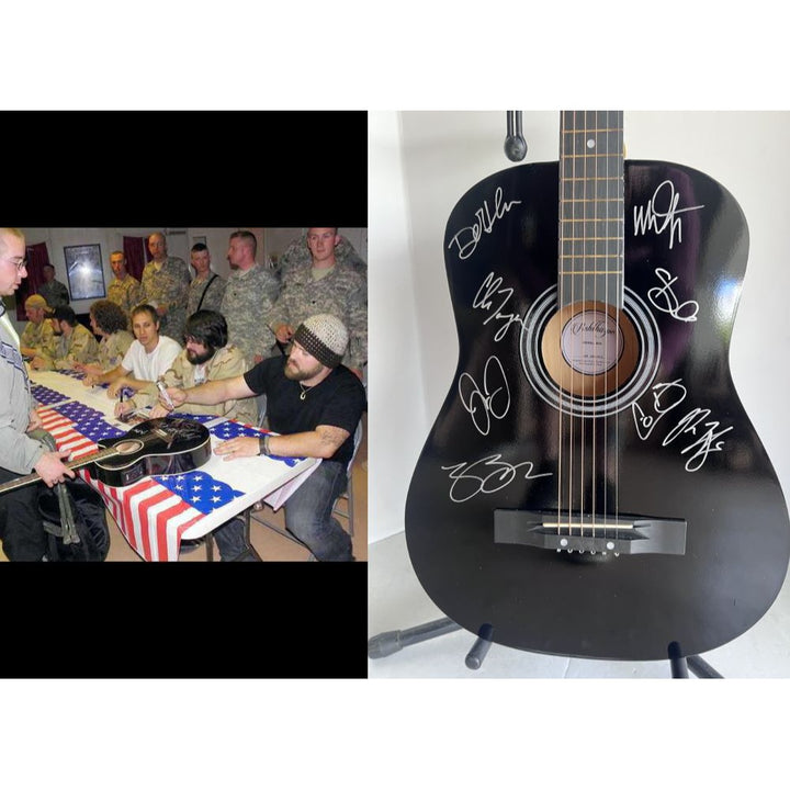 Zac Brown Band Zac Coy Bowels,Clay Cook, Daniel de los Reys, Matt Mangano, Jimmy De Martini, Chris Fryar ,& John Driskell Hopkins signed aco