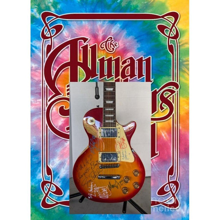 Allman Brothers Gregg Allman, Warren Hayes, Dickey Betts, Jaimoe Johanny, Marc Quinones, Butch Trucks & Allen Woody les paul electric guitar