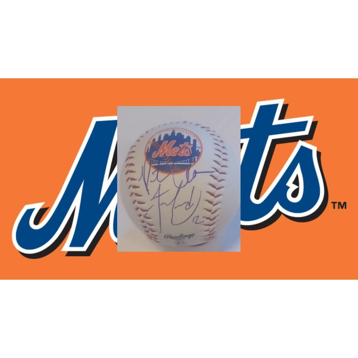 New York Mets Francisco Lindor and Pete Alonso Rawlings MLB baseball signed with proof