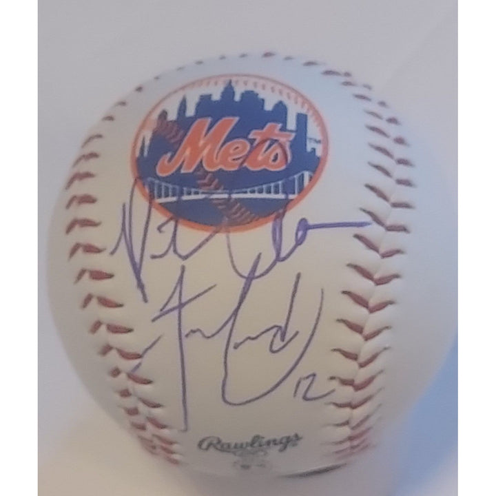 New York Mets Francisco Lindor and Pete Alonso Rawlings MLB baseball signed with proof