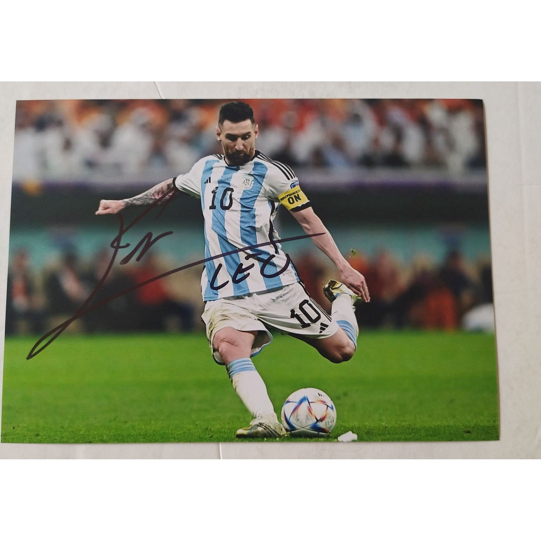  World Cup, All-Time Greats, Lionel Messi, signed, 5x7 photo, with proof