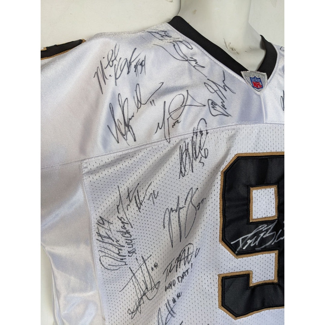 New Orleans Saints Drew Brees 2008-09 Super Bowl champs team Brees size XL game mode jersey l signed with proof