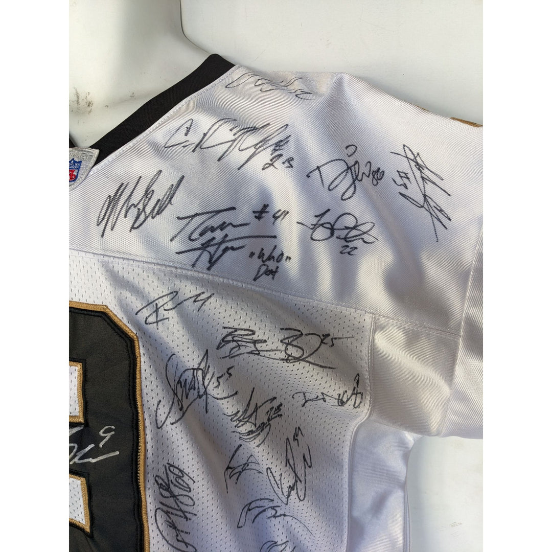 New Orleans Saints Drew Brees 2008-09 Super Bowl champs team Brees size XL game mode jersey l signed with proof