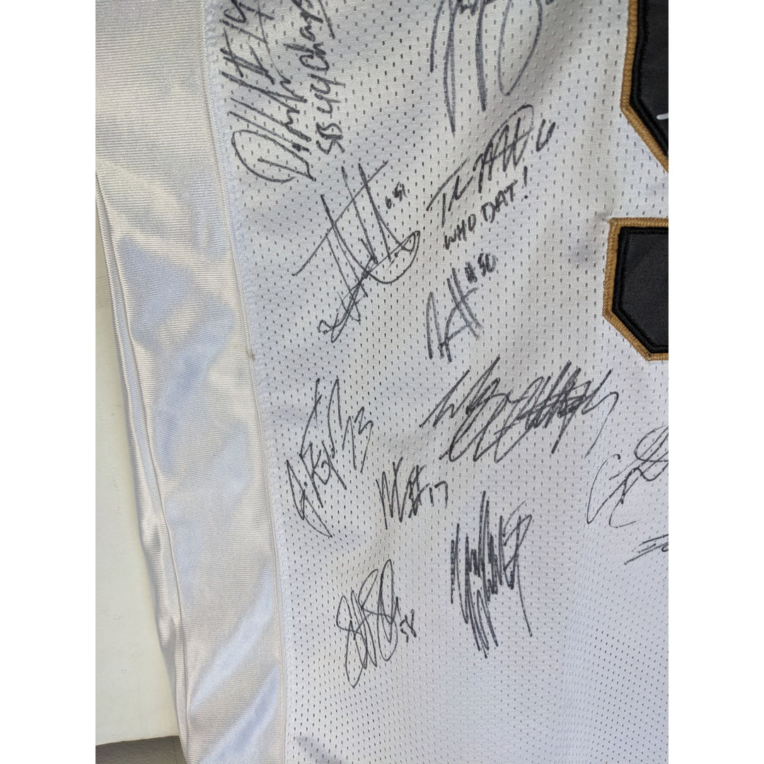 New Orleans Saints Drew Brees 2008-09 Super Bowl champs team Brees size XL game mode jersey l signed with proof