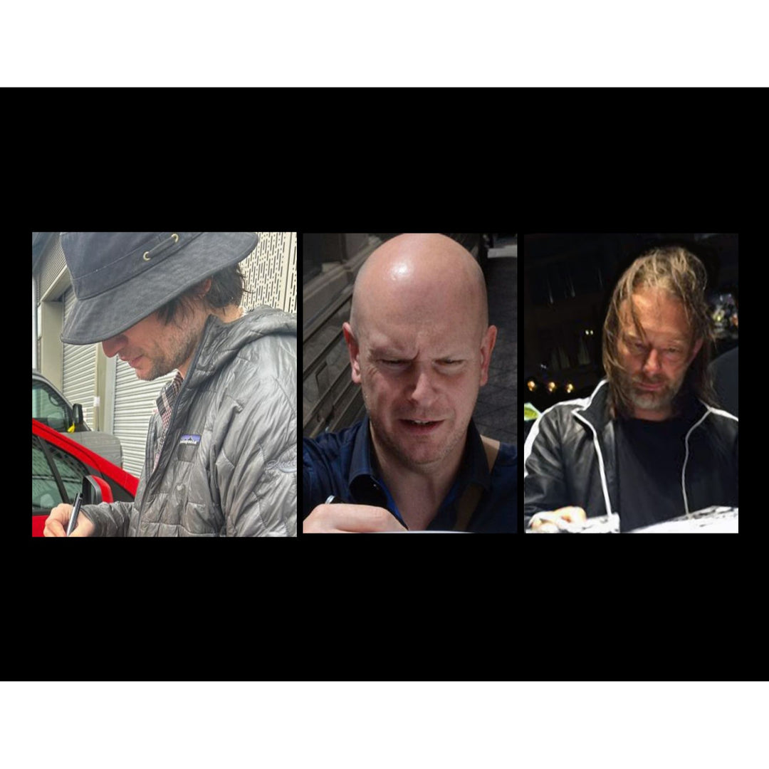 Radiohead Thom Yorke, Jonny & Colin Greenwood, Ed O'Brien and Philip Selway one of a kind full size acoustic guitar signed with proof