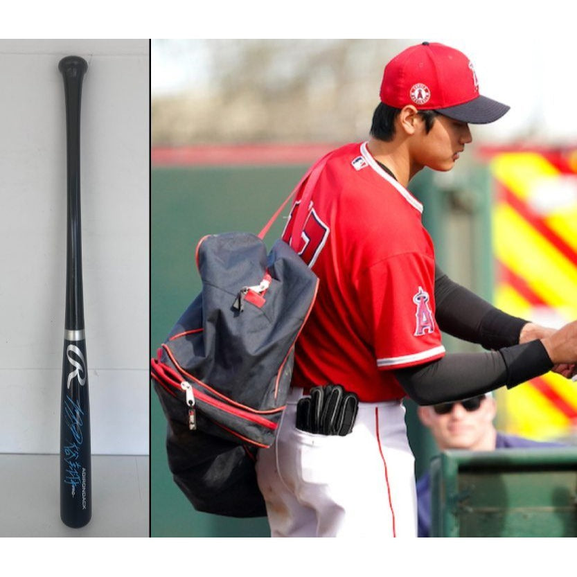 Shohei Ohtani 2018 (rookie season) MLB Rawlings Adirondak bat signed English and Japanese with proof.