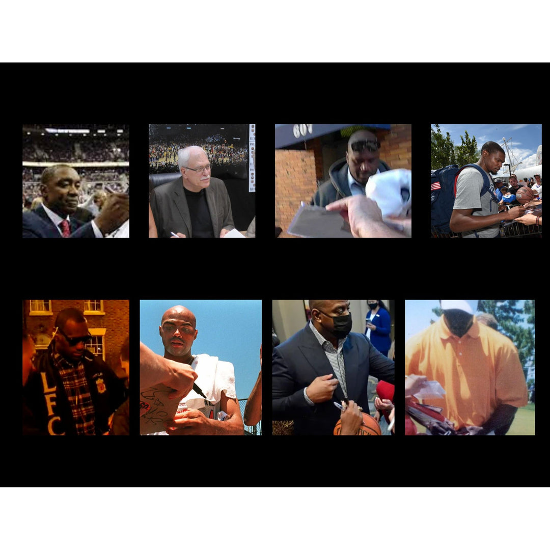 Spalding NBA David Stern Commissioner Leather Basketball Jacket size large signed by 53 of the NBAs greatest players of all time