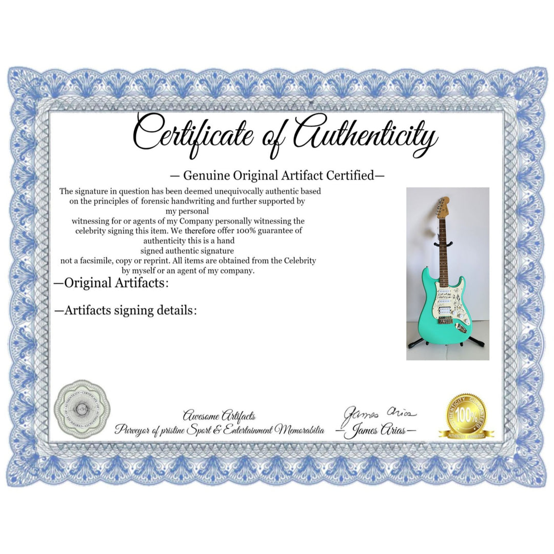 Brian Hugh Warner "Marilyn Manson" signed with inscription & Johnny Depp signed with self sketch with proof