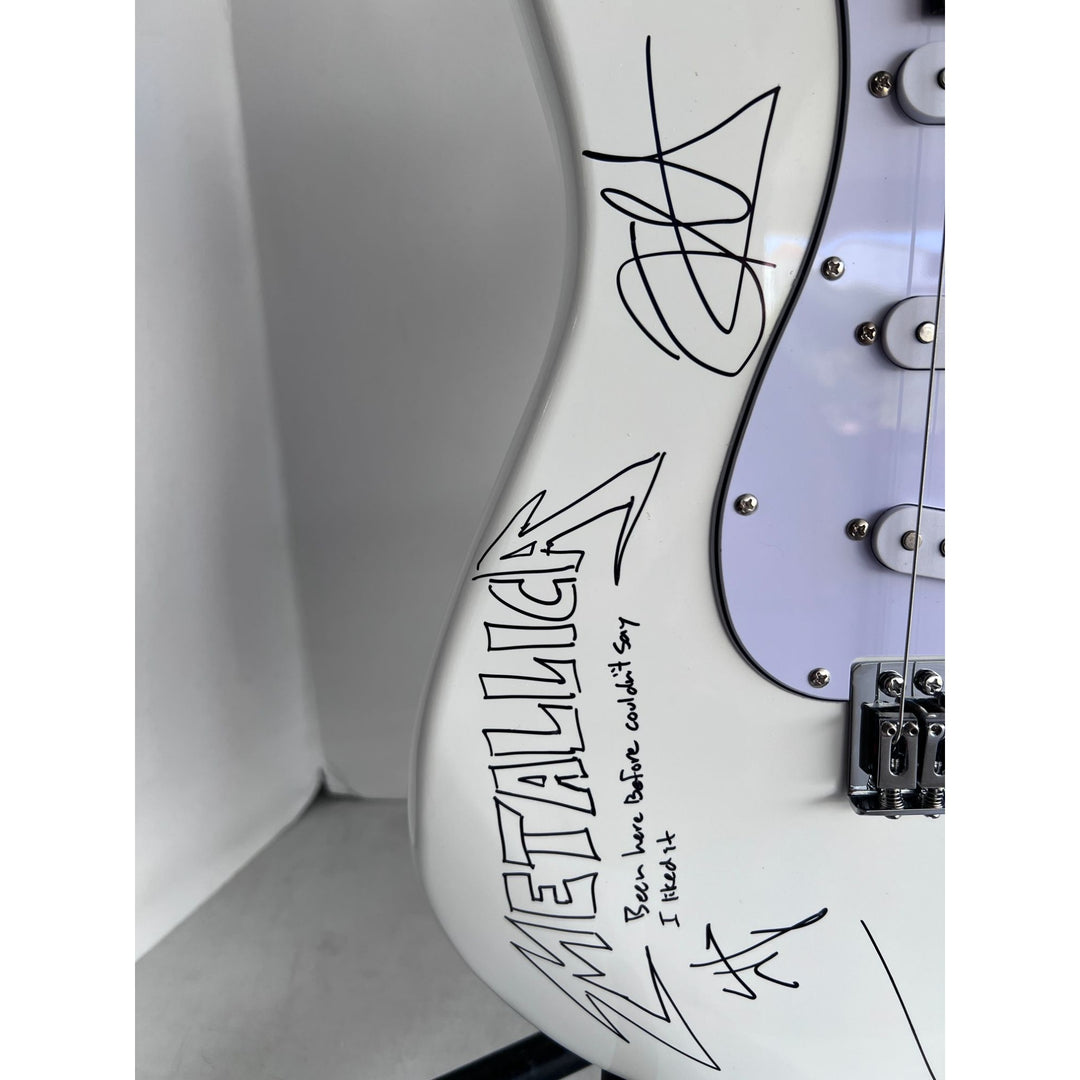 Metallica James Hetfield Lars Ulrich Kirk Hammett Stratocaster electric guitar signed with proof