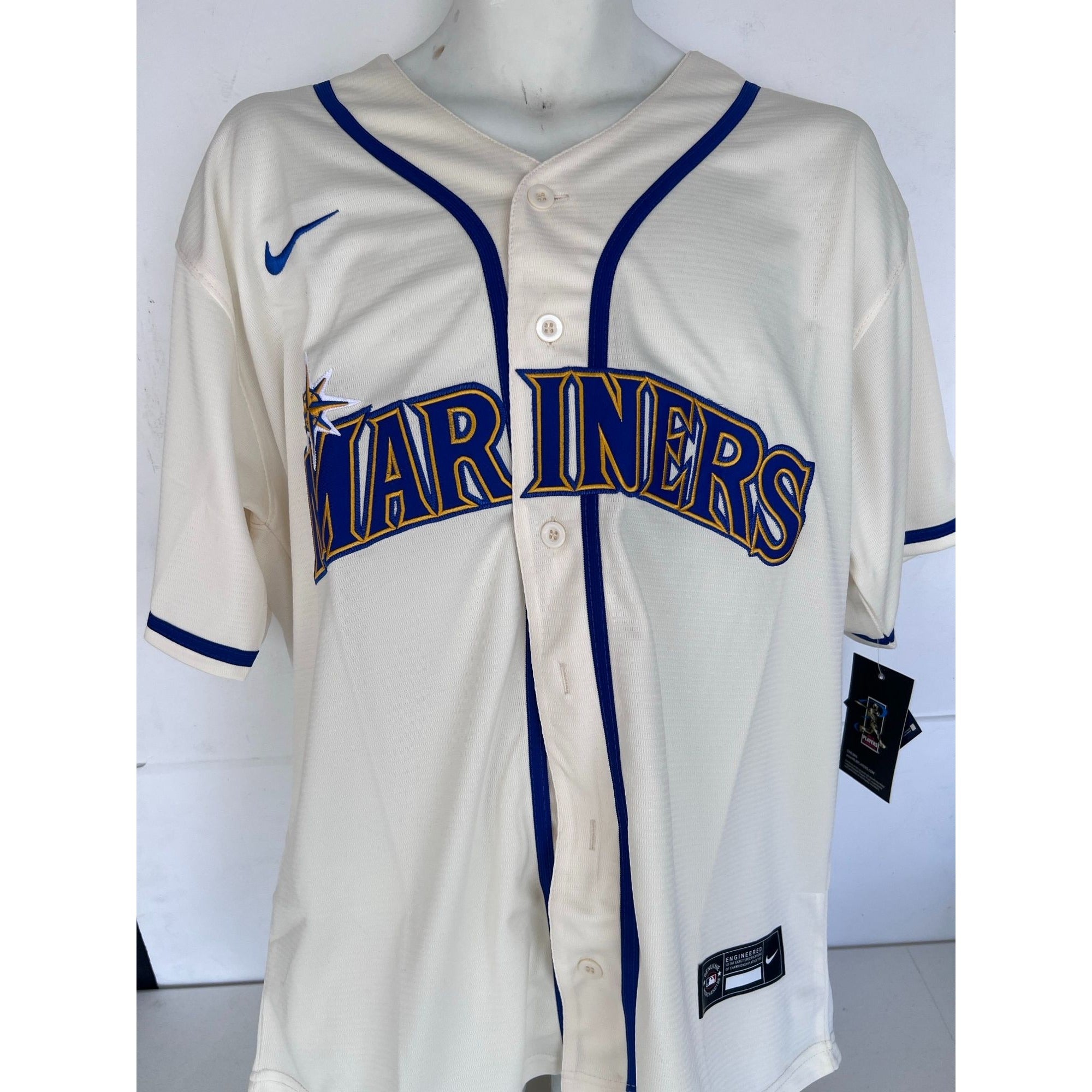 Ken Griffey Jr. #24 Seattle Mariners Men's Classic Cream Jersey Size: