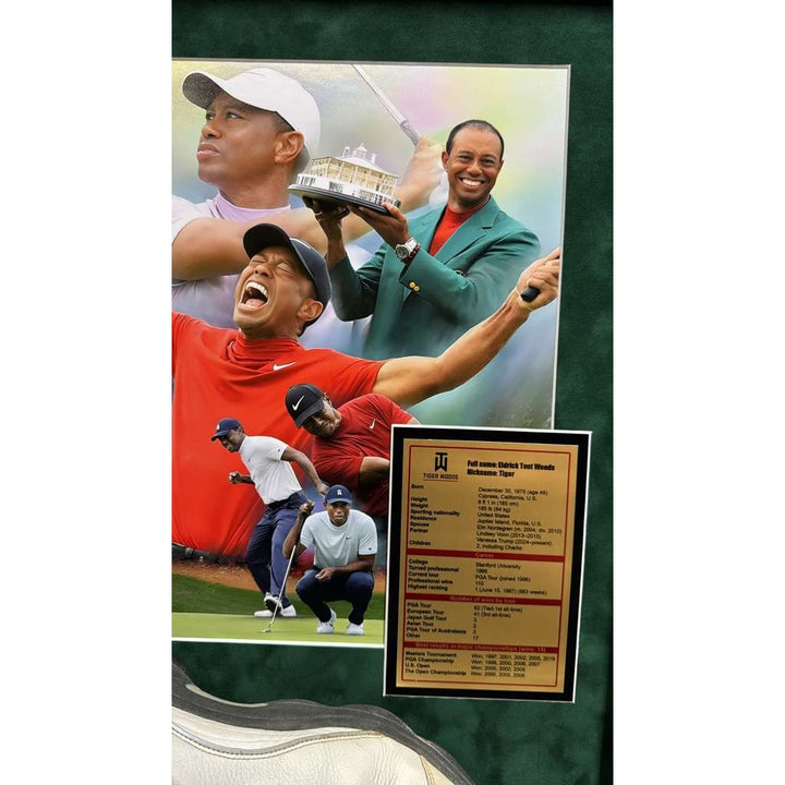Tiger Woods golf shoe signed with proof and museum quality frame shadow box 18.5 x 25