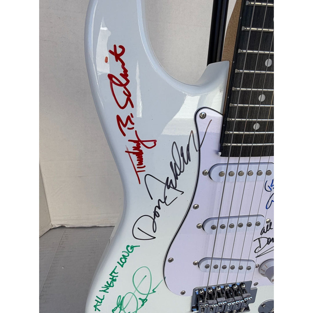 The Eagles Timothy B. Schmit Don Felder Joe Walsh Bernie Leadon Randy Meisner Don Henley Glen Frey startocaster electric guitar signed with.