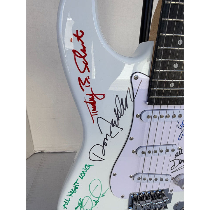 The Eagles Timothy B. Schmit Don Felder Joe Walsh Bernie Leadon Randy Meisner Don Henley Glen Frey startocaster electric guitar signed with.