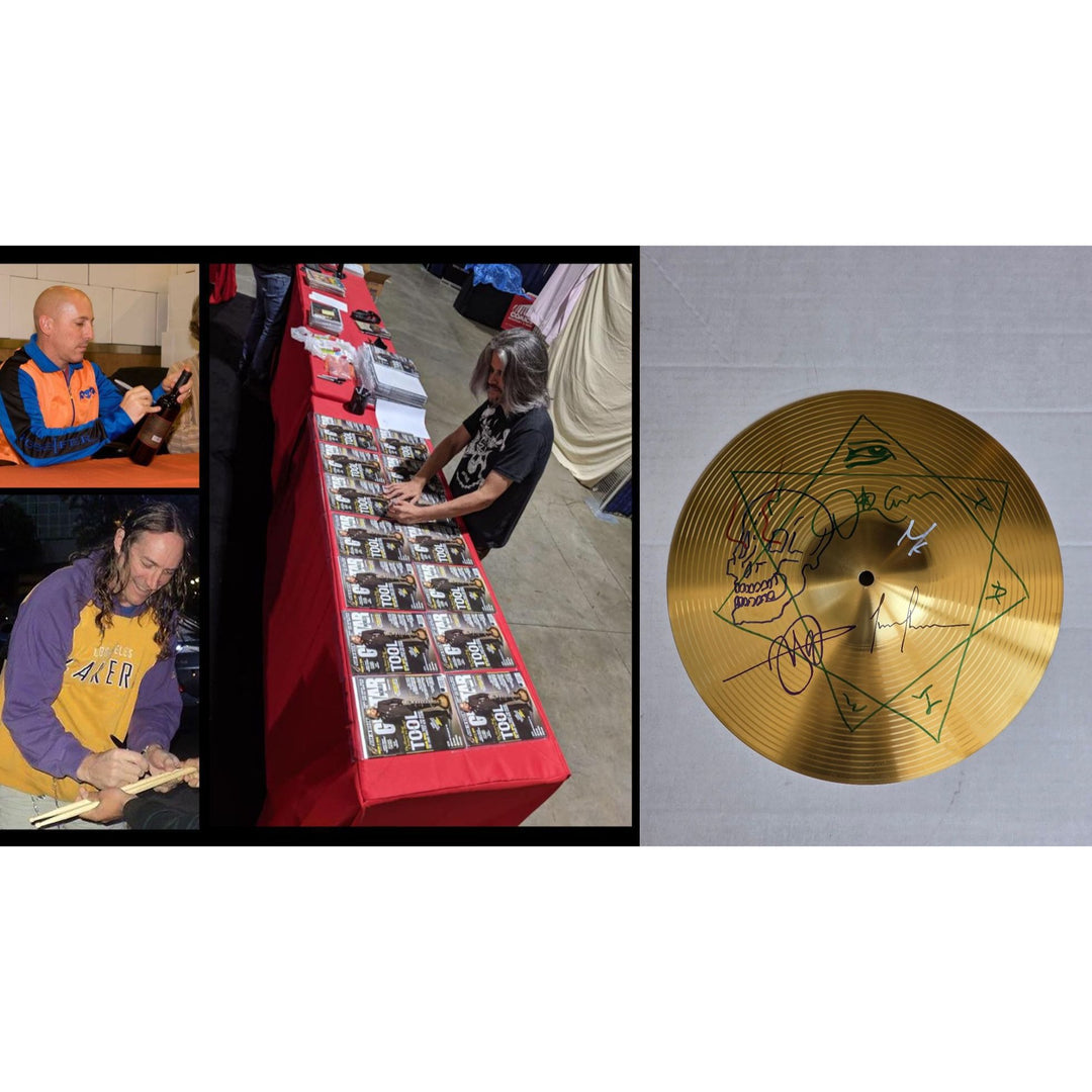 Tool Danny Carey Maynard James Keenan Adam Jones Justin Chancellor one of a kind cymbal signed with proof.