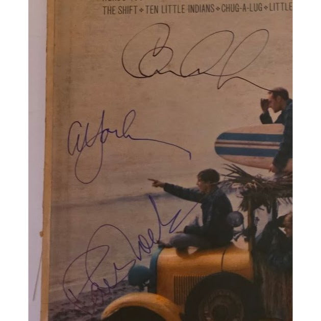 The Beach Boys " Surfin Safari" Carl, Dennis, Brian Wilson, Al Jardine, Mike Love signed with proof.