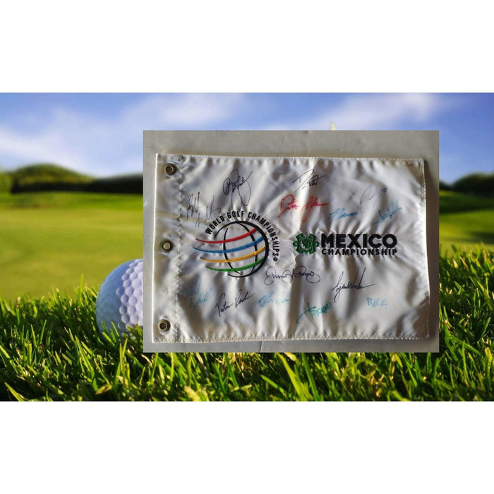 WGC Mexico embroidered pin flag Tiger Woods Rickie Fowler Dustin Johnson Sergio Garcia Bruce Koepka Phil Mickelson Jordan Spieth Justin Thom