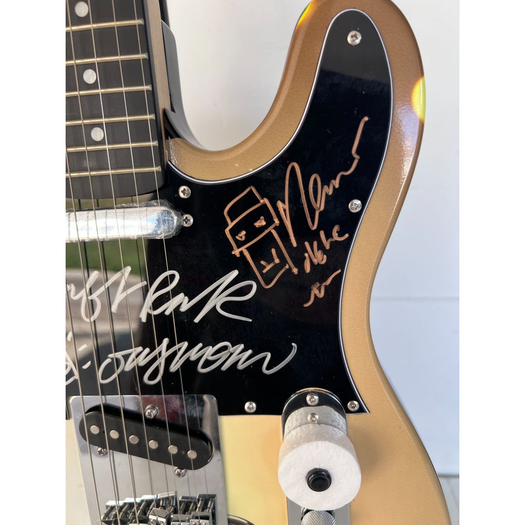 Daft Punk (Thomas Bangalter & Guy Manuel de Homem-Christo) signed with sketch on "One of a Kind" telecaster full size electric guitar.