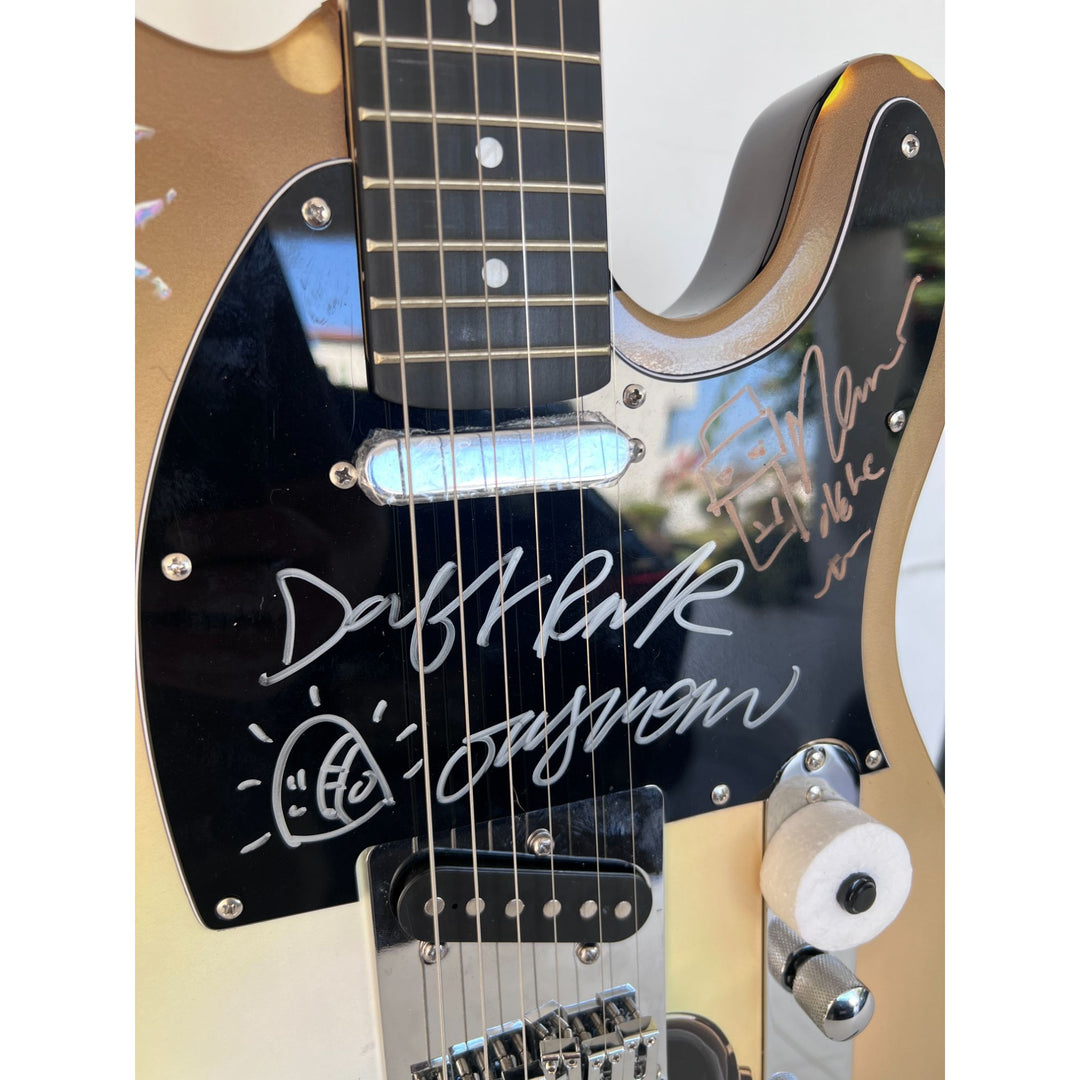 Daft Punk (Thomas Bangalter & Guy Manuel de Homem-Christo) signed with sketch on "One of a Kind" telecaster full size electric guitar.