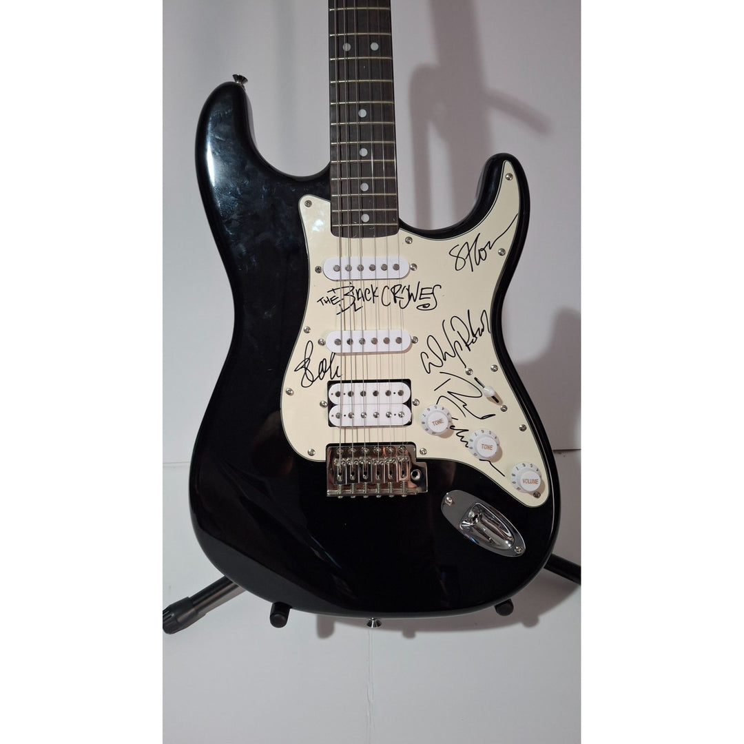 Chris Rich Robinson, Steve Gorman The Black Crowes Fender Stratocaster electric guitar signed with proof