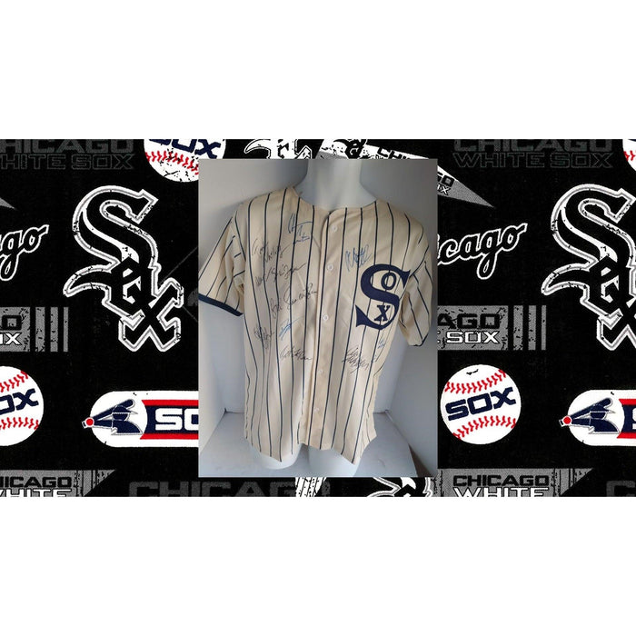 Kevin Costner Charlie Sheen James Earl Jones A League of Their Own cast signed Chicago Black Sox jersey with proof