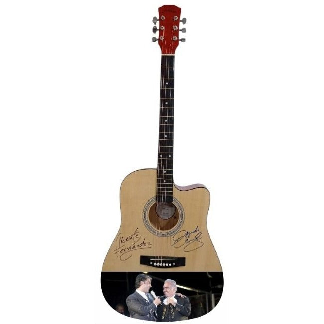 Vicente and Alejandro Fernandez full size acoustic guitar signed with proof