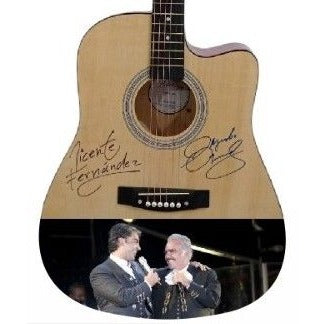 Vicente and Alejandro Fernandez full size acoustic guitar signed with proof