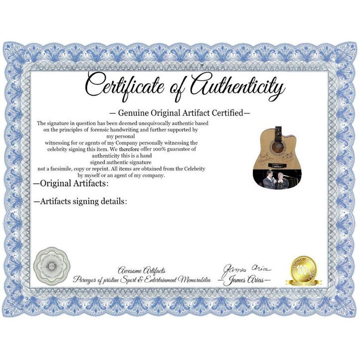 Vicente and Alejandro Fernandez full size acoustic guitar signed with proof