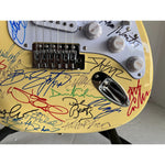 Load image into Gallery viewer, Guitar legends 33 signed in all Angus Young, Paul Simon, Jimmy Page, David Gilmour, Jimmy Hendrix model guitar signed with proof
