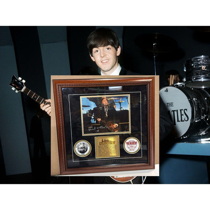 Paul McCartney former lead singer of the Beatles & Wings 8x10 photo signed with museum quality frame & signing proof