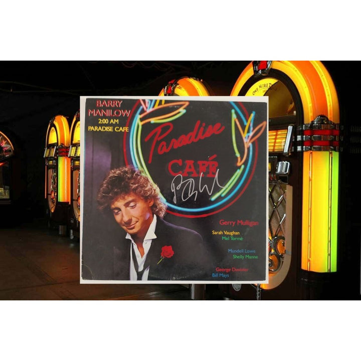 Barry Manilow Paradise Cafe original LP signed with proof