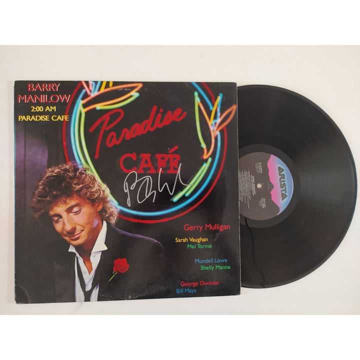 Barry Manilow Paradise Cafe original LP signed with proof