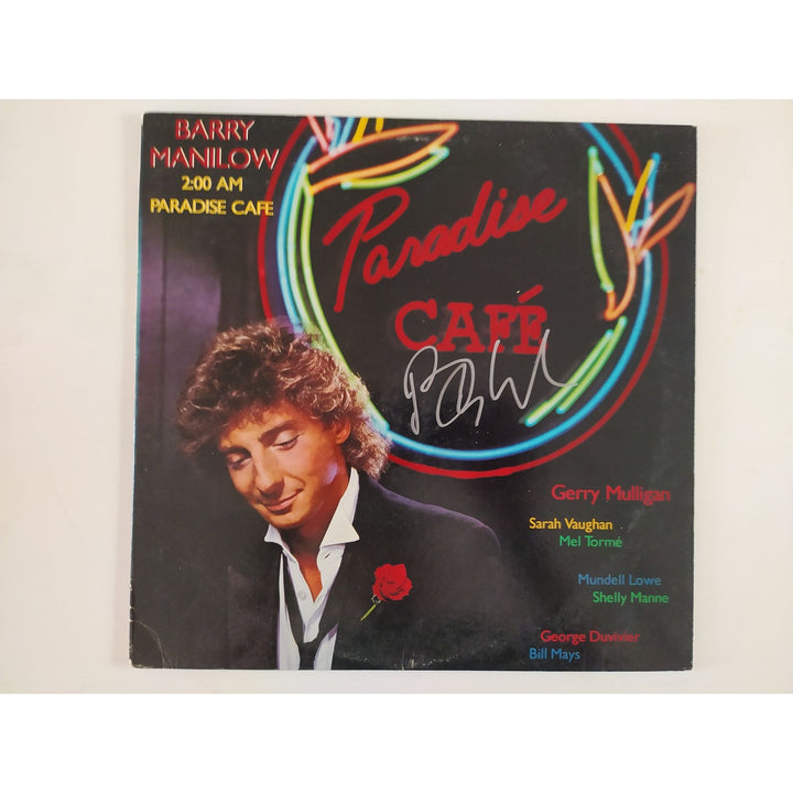 Barry Manilow Paradise Cafe original LP signed with proof